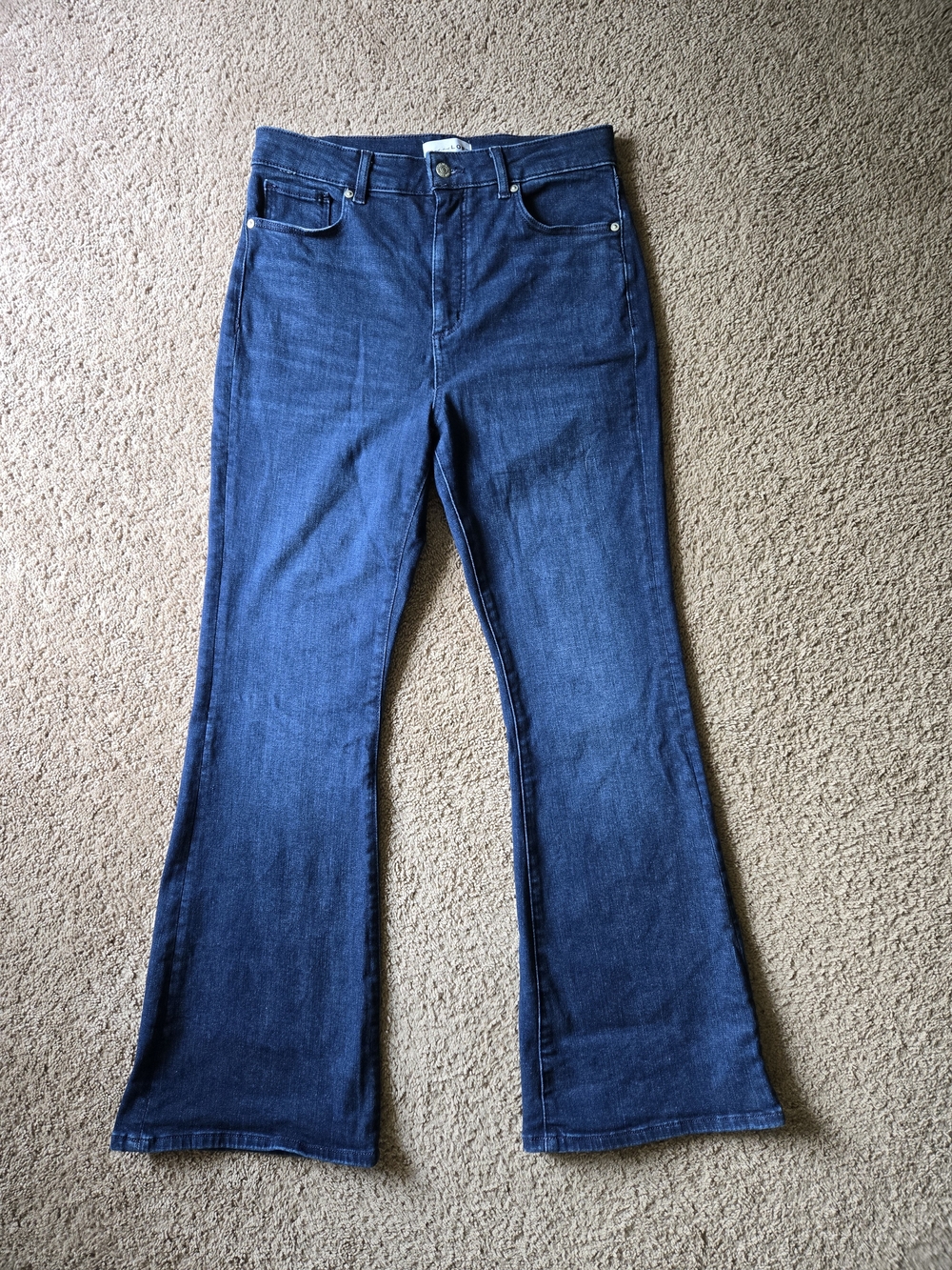 LOFT Made & Loved Slim Flare High Waisted Blue Jeans Size 10 Regular EUC